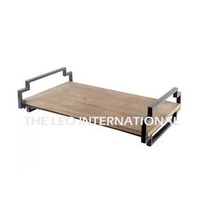 Plateau de service de forme ronde en similicuir marron Style fantaisie fait à la main plateau décoratif d'accent de luxe pour la maison - Product Image 6