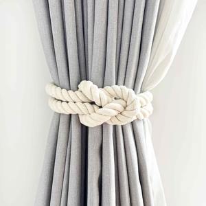Algodón y yute Reef Nudo Cortina Tie Back Cortina rústica Tie Back - Product Image 3