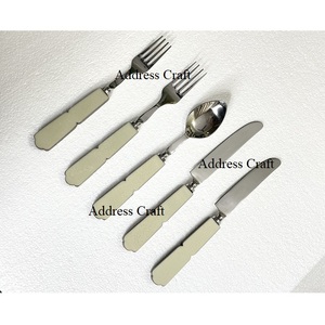 Dernier modèle de couverts en acier inoxydable avec poignée en marbre Décoration de table Couverts de qualité supérieure Vaisselle de table - Product Image 3