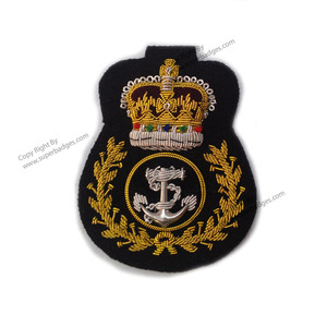 High Quality Gold Bullion Blazer <b>Badge</b> Handmade Embroidery with Beads Sew-On Embroidered <b>Badges</b> From Trusted Supplier - Product Image 3