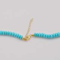 Naturel Arizona Turquoise Lisse Rondelle Pierre Précieuse Perlé Dainty Collier Ras Du Cou 6-8mm Mode Femmes Pierres Précieuses Perles Collier