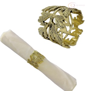 Anneaux de serviette en métal de luxe pour table de mariage avec design écologique et finition haut de gamme - Product Image 1
