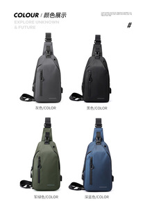 Sac à bandoulière pour homme, imperméable, sac à dos de poitrine, sac à dos léger, décontracté, pour les voyages, avec port USB - Product Image 6