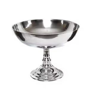 Bol à fruits et noix en métal argenté Bol à fruits en aluminium nickelé Bol à chocolat en métal fait main au design vintage pour restaurant - Product Image 3