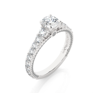 แหวนหมั้นมอยส์ซาไนต์ 2 กะรัต ประดับด้วยเงิน ดีไซน์บริดจ์สุดหรู - Product Image 2