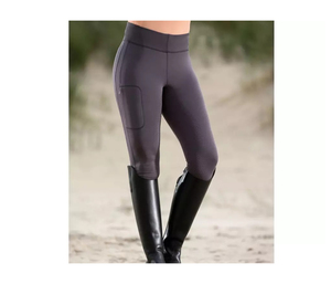 Mallas ecuestres para montar a caballo para mujer, calzas con estampado de silicona de asiento completo - Product Image 6