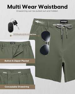 กางเกงวิ่งผ้าฝ้ายใส่สบายสำหรับผู้ชาย ดีไซน์ยืดหยุ่นระดับกลางเอว เหมาะสำหรับออกกำลังกายหรือใส่ในฤดูร้อน ลายเรียบ - Product Image 4