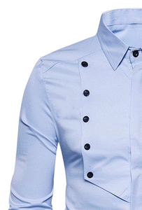 Camisa de Vestir Casual para Hombre, Manga Larga, Algodón y Poliéster, Camisa de Trabajo para Oficina, Camisetas al por Mayor - Product Image 2