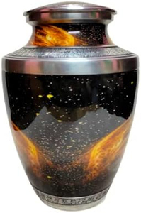 Vente en gros Urnes funéraires en aluminium avec rayure en étain Urnes funéraires de belle couleur marron pour humains - Product Image 5