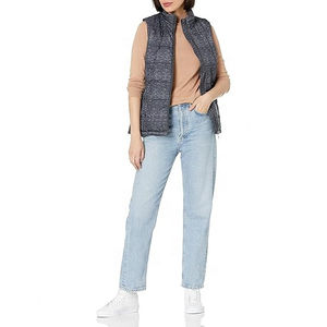 Chaleco Ligero Personalizado, Chaqueta Sin Mangas Cálida y Empacable, Chaleco Acolchado de Plumón de Pato para Mujer, Talla Grande, de Algodón - Product Image 5