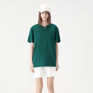 Camiseta en blanco de alta calidad para mujer con muestra gratis, camisetas de punto de algodón liso para hombre de 220gsm, camiseta para hombre, envío DDP - Product Image 1