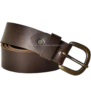 SIGH-Cinturón de cuero curtido natural para hombre, Correa informal de cuero curtido natural con acabado marrón oscuro, disponible en todas las tallas - Product Image 4