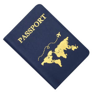 Portefeuille de voyage en cuir véritable de haute qualité avec fermeture éclair, porte-cartes et autocollant Visa pour passeports - Product Image 1