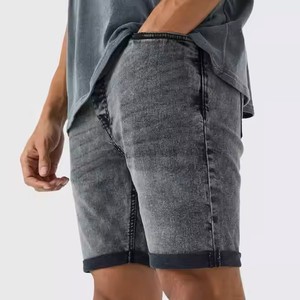 Pantalones cortos vaqueros ajustados de buena calidad, venta al por mayor, pantalones cortos vaqueros de cintura media con cierre elástico, bolsillo con cordón, nuevo estilo - Product Image 6