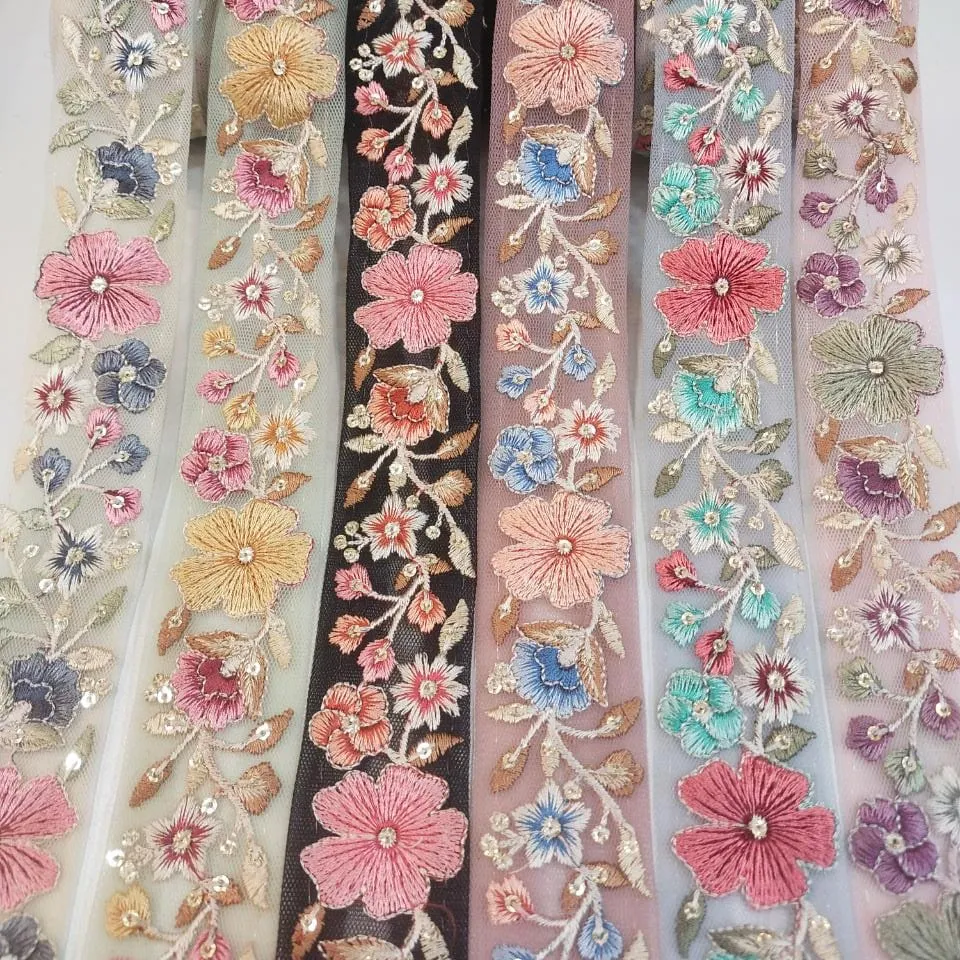 Hersteller Großhandel weiße französische Blume Guipure Spitzen besatz Stickerei 100% Polyester Spitze Stoffband für Kleid