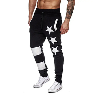 Pantalones de chándal de algodón para hombre con logotipo de texto personalizado, pantalones de chándal sueltos con estampado de Hip Hop para entrenamiento físico - Product Image 5