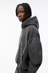 Ventes en gros de sweats à capuche 100% coton pour hommes, logo personnalisé vierge, haute qualité, streetwear surdimensionné, tissu polaire ODM imprimé à capuche - Product Image 5