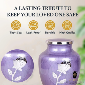 โกศใส่เถ้ากระดูกดีไซน์ม่วงทำมือเคลือบอลูมิเนียมสำหรับ10.5อนุสรณ์ "ใหญ่ & 3นิ้วไม่รั่ว - Product Image 5