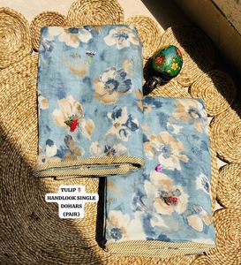 Couverture en coton imprimé de blocs floraux modernes Couette légère et douce avec sommeil confortable Paire de 2 couettes en gros - Product Image 1