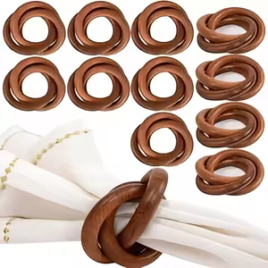 Servilletero redondo chapado en madera hecho a mano, decoración de mesa y accesorios, servilleteros de madera hechos a mano por decor IMPEX - Product Image 3