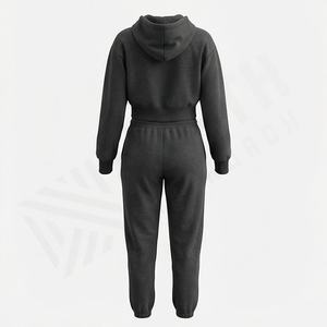 Conjunto Deportivo de Dos Piezas para Mujer, Ropa Deportiva Personalizada, Pantalones Deportivos y Sudadera con Capucha de Algodón Ligero con Logotipo, para Gimnasio - Product Image 2