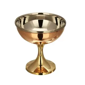 Copper Plated Metal Ice Cream Cup For Serving Usage In Hotel Wedding Parties Table Top Ice Cream Serving Cup Bowl