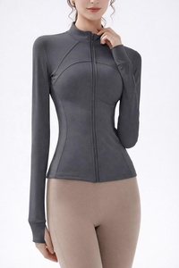 Vestes de sport à manches longues pour femmes, coupe ajustée, style court, pour yoga, entraînement, randonnée, course à pied, vestes de yoga pour femmes - Product Image 3
