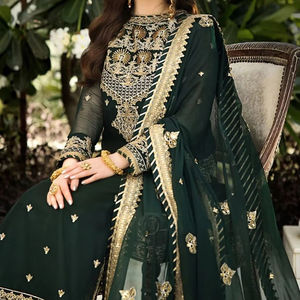 Última Colección de Vestidos Salwar Kameez de Chifón de 3 Piezas para Mujer, Ligeros, Cómodos y de la Mejor Calidad, para Bodas y Fiestas Pakistaníes - Product Image 4