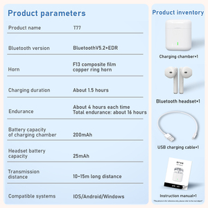 Échantillon gratuit Casque sans fil étanche intra-auriculaire TWS Écouteurs Casque sans fil pour jeux Écouteurs - Product Image 6