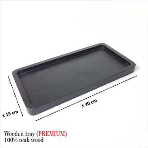 Plateau de service en bois fait à la main personnalisé plateau de petit déjeuner en bois de manguier naturel plateau en bois rustique avec poignées par exportations mondiales - Product Image 4