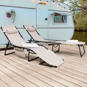 Tumbonas Plegables de Metal Minimalistas Modernas para Exteriores, para Uso en Piscina, Patio, Villa, Parque, Dormitorio, Hotel, Indonesia - Product Image 4