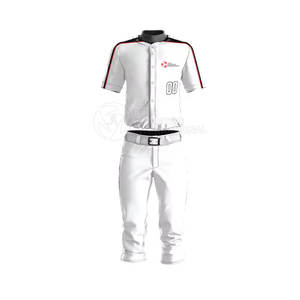 Uniforme de béisbol con insertos de malla para ventilación y aparejos Números de sarga Conjunto completo de uniforme de béisbol - Product Image 1