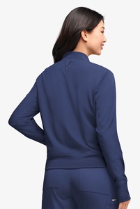 Blouson médical classique pour femme, couleur unie, fermeture éclair sur le devant, uniforme de soins infirmiers, veste confortable pour médecin - Product Image 6