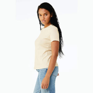 Camiseta de algodón suave para mujer, cómoda, cuello redondo, ligera, en blanco, moderna, personalizada, informal, para exteriores, elegante, para uso diario - Product Image 2