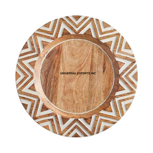 Assiette de chargeur de luxe en bois forme ronde à la main nouvelle assiette sous assiette classique élégante en gros assiette de chargeur en bois - Product Image 3