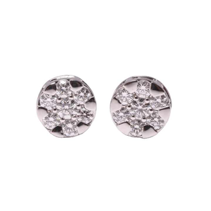 Boucles d'oreilles clous en or blanc 14 carats massif avec diamants ronds de 3,50 mm cultivés en laboratoire, cadeau pour femme - Product Image 2