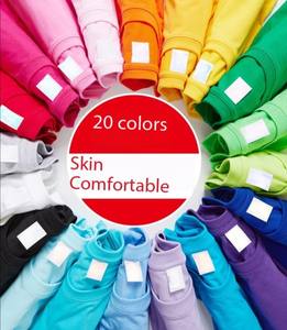 T-shirt en coton peigné 180g, prix d'usine Chine, Bangladesh |   T-shirt unisexe de couleur bonbon pour la vente en gros, vêtements de sport et décontractés - Product Image 1