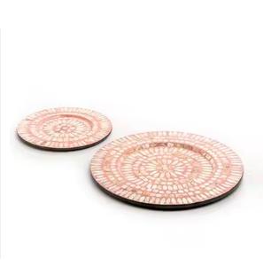 Assiettes chargeur MOP Assiettes de service en nacre de forme ronde Assiettes de service décoratives pour mariage et événement - Product Image 3