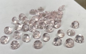 Quartz Rose Naturel Coupe Ronde 2.5mm Facette-Quartz Rose Rose Lâche Rond - Product Image 3