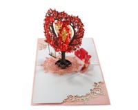 Nouveau modèle 3D arbre d'amour multi-couches de papier carte de voeux 3D cartes de voeux pop-up mariage saint valentin conception personnalisée bienvenue