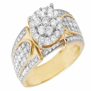 Elegante anillo de compromiso de diamantes de racimo de moissanita de plata 925, joyería nupcial de boda para mujer, tendencia de EE. UU. - Product Image 1
