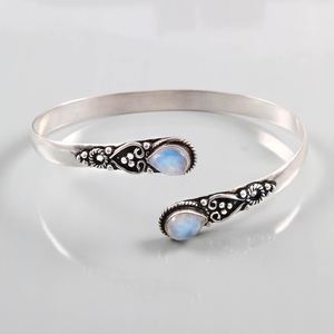 Rainbow Moonstone Sterling <b>Silver</b> Bracelet Pear Gemstone Adjustable Handmade Jewelry Elegant Bracelet For <b>Women</b> Gift - Product Image 4
