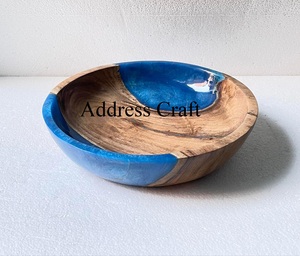 Bol à fruits en résine naturelle biologique Design créatif Bol à salade fait main Bol à joint décoratif en résine de bois Plateaux de vaisselle - Product Image 3