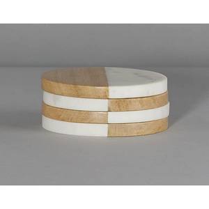 <b>Marble</b> Wooden White Decorative <b>Marble</b> Coasters <b>Marble</b> Pattern Coasters Absorbent Stone Coaster for Table Decoration - Product Image 6
