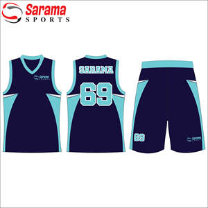 Uniforme de baloncesto de doble sublimación, malla Oem, para M, fondo negro, rayas azules, aparejos de sarga - Product Image 1