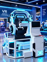 Plateforme de jeu de réalité virtuelle avec simulateur de mouvement dynamique à rotation 360° pour deux joueurs, idéale pour les parcs d'attractions / centres commerciaux