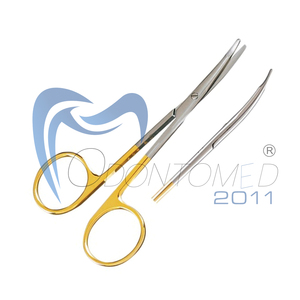 Ciseaux de blepharoplastie Odontomed 2011 ODM-13-62E en acier inoxydable de haute qualité certifiés CE, 4 1/2 po, à bout arrondi/instruments à bout arrondi - Product Image 3