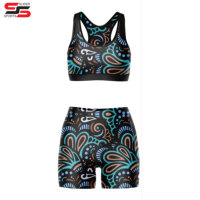 Ensemble de sport pour femme avec logo personnalisé OEM, soutien-gorge de sport et short de yoga à taille basse, idéal pour le fitness et la gym