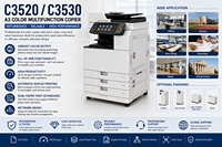 Photocopieur multifonction couleur A3 d'occasion C3520 C3530, imprimante laser recto-verso, scanner, machine de photocopie de bureau