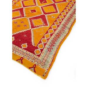 Alfombras de Lana Anudadas a Mano Nuray, Patrón Geométrico Rojo y Naranja, Gran Tamaño 9x12 para Decoración de Sala de Estar -Pae-145 - Product Image 2